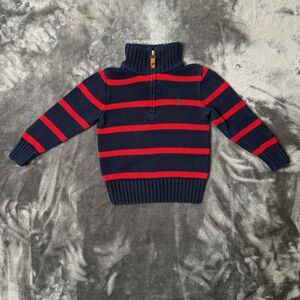 Vintage Polo Ralph Lauren Kids 3T Quarter Zip Sweater Long Sleeve Striped